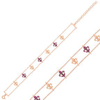 Gümüş Rose Çiçek Desenli Bayan Bileklik