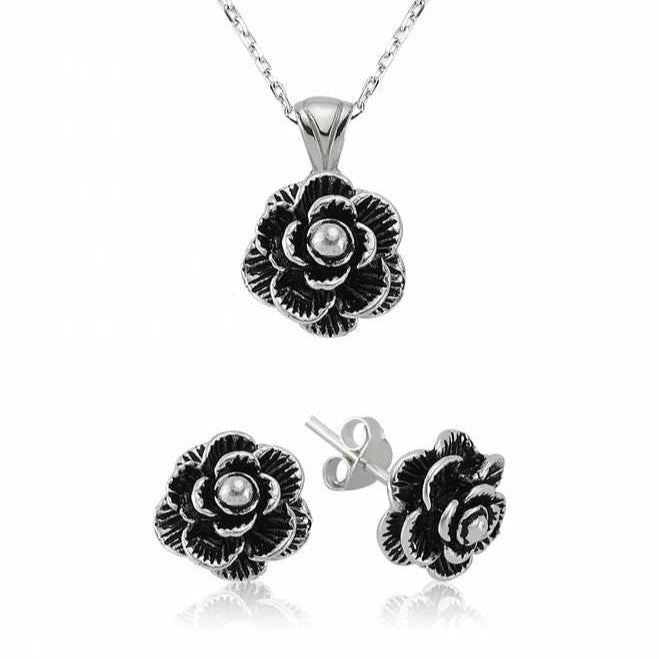 Gümüş Çiçek Bayan Set
