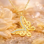 Gümüş Gold Kelebek Bayan Kolye