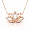 Gümüş Rose Lotus Çiçeği Kolye