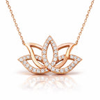 Gümüş Rose Lotus Çiçeği Kolye