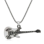 Gümüş Elektro Gitar Erkek Kolye