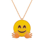 Gümüş Rose El Sallayan Emoji Bayan Kolye