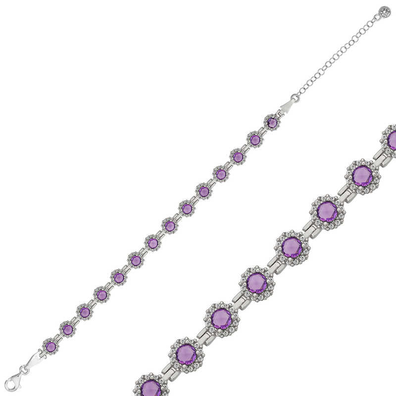 Gümüş Yuvarlak Su Yolu Bayan Bileklik