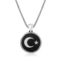 Gümüş Ay Yıldız Erkek Kolye
