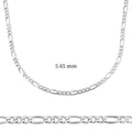 5.65 mm Gümüş Figaro Zincir - 160 mikron