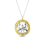 Gümüş Gold İkizler Burcu Kolye
