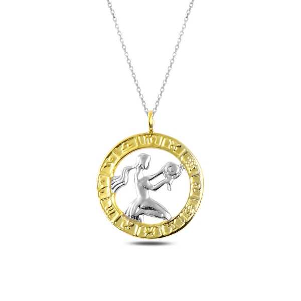 Gümüş Gold Başak Burcu Kolye