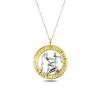 Gümüş Gold Kova Burcu Kolye