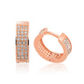Gümüş Rose Sıra Taşlı Halka Küpe