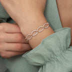 Gümüş Rose Oval Taşlı Bayan Bileklik