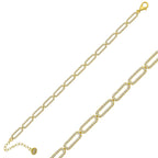 Gümüş Gold Oval Taşlı Bayan Bileklik