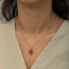 Gümüş Rose Kafesli Lotus Bayan Kolye